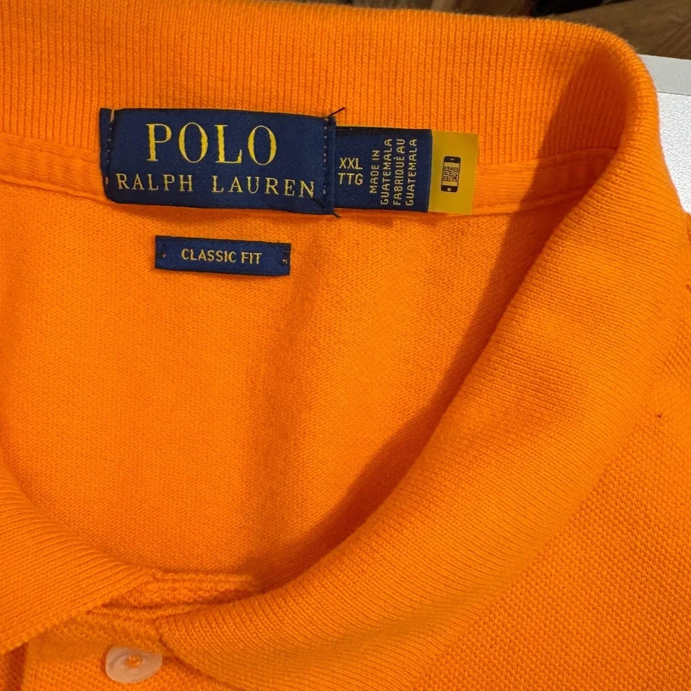 Polo Ralph Lauren Mens XXL Orange Classic Fit Short Sleeve Pique‎ Polo Shirt